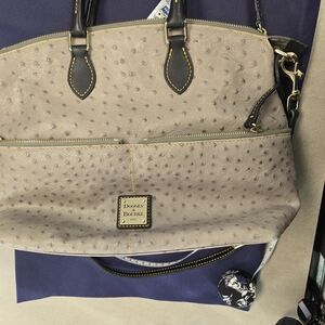 Dooney & Bourke Ostrich Embossed Tote Bag - Gray and Black
